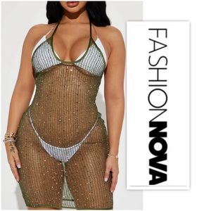 Fashion Nova Isla Vista Crochet Mini Cover Up Dress